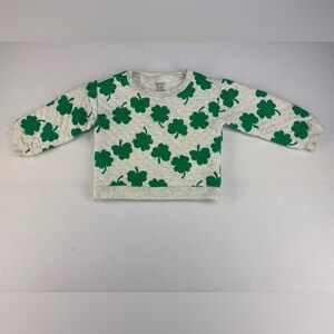 Carter's White Sweatshirt with Green Clover Print